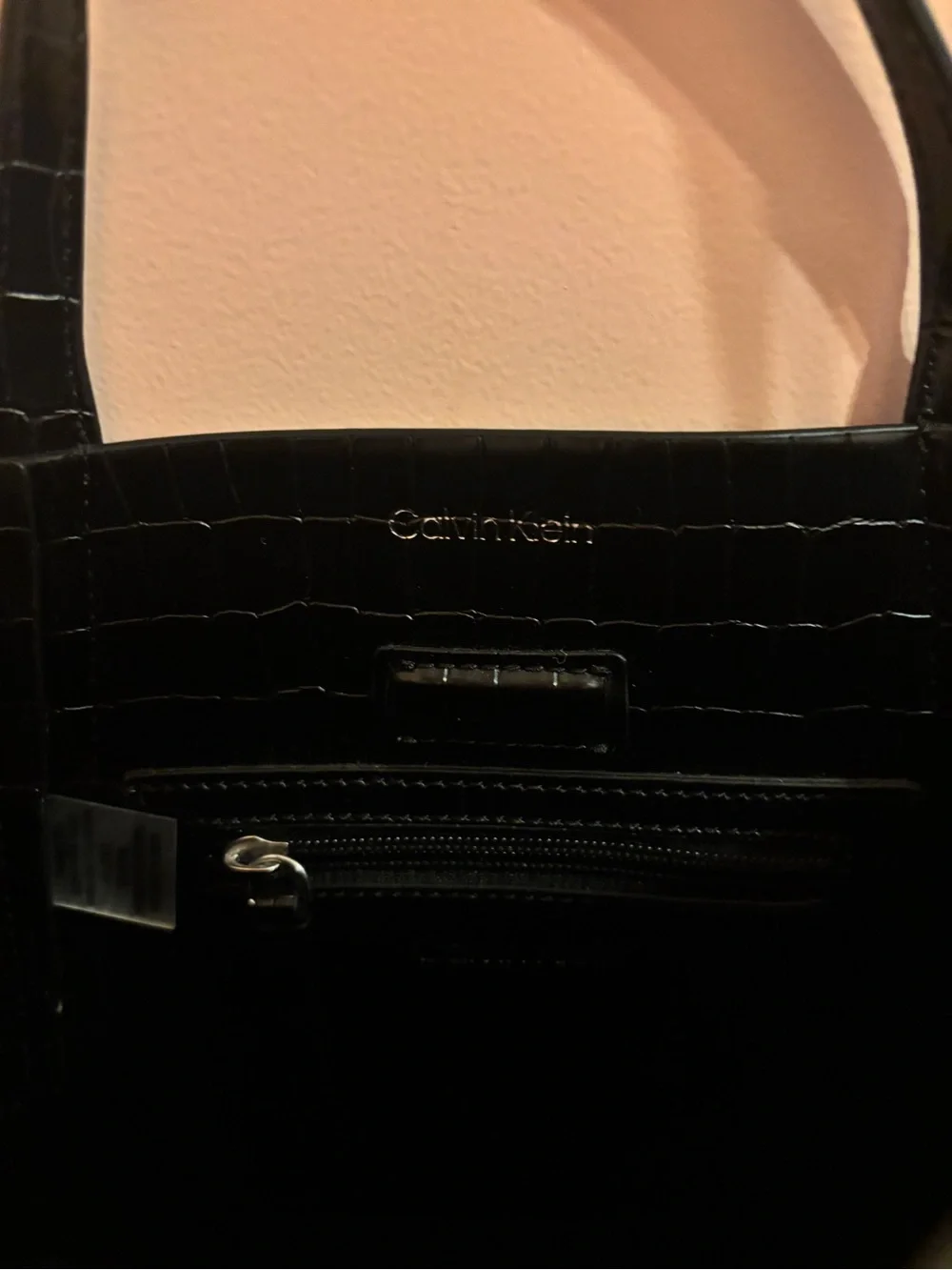 Black Leather Crossbody Calvin Klein Tote